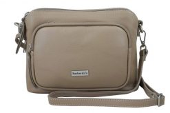 Listonoszka skórzana BARBERINI'S beżowa 990-2. Brązowe shopper bag damskie Barberinis, bez wzorów, ze skóry, małe, bez dodatków. Za 239.99 zł.