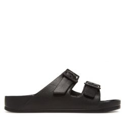 Klapki ONLY Shoes. Czarne klapki damskie ONLY Shoes, bez wzorów, bez obcasa. Za 69.99 zł.