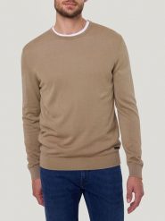 Pierre Cardin Sweter w kolorze jasnobrązowym rozmiar: L. Brązowe swetry męskie Pierre Cardin, l, bez wzorów, z bawełny, bez kołnierzyka. Za 159.95 zł.