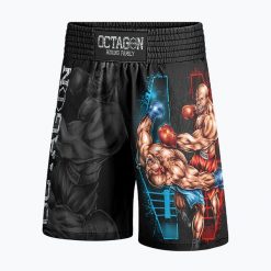 Spodenki bokserskie męskie Octagon Boxing Family. Czarne szorty męskie OCTAGON, bez kołnierzyka. Za 149.99 zł.