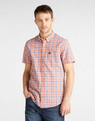 MĘSKA KOSZULA LEE LEE BUTTON DOWN SS PAPRIKA L886DGNI 112123619. Koszule męskie Lee, l, bez wzorów, bez kołnierzyka, bez ramiączek. Za 129.99 zł.