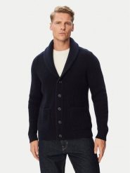 Gant Kardigan 8050331 Granatowy Regular Fit. Niebieskie kardigany męskie Gant, l, bez wzorów, z wełny, bez kołnierzyka. Za 1,019.00 zł.