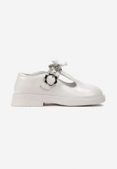 Białe Lakierowane Półbuty ze Skórzaną Wkładką Misiem i Perełkami Liveria. Białe sukienki niemowlęce Born2be, bez wzorów, z lakierowanej skóry, bez ramiączek. Za 99.99 zł.