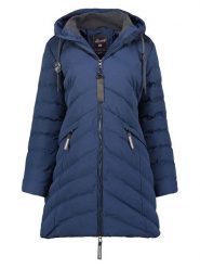 Geographical Norway Płaszcz pikowany "Clarisal" w kolorze granatowym rozmiar: S. Niebieskie płaszcze damskie Geographical Norway, s, z aplikacjami. Za 333.81 zł.