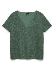 Vero Moda Koszulka w kolorze zielonym rozmiar: XS. Zielone bluzki damskie Vero Moda, xs, bez wzorów, bez kołnierzyka. Za 89.88 zł.