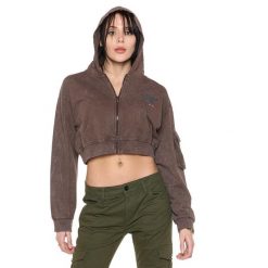 Bluza z bawełna z kaptur na co dzień na siłownię. Brązowe bluzy sportowe męskie LEONE 1947 APPAREL, s, z bawełny. Za 471.52 zł.