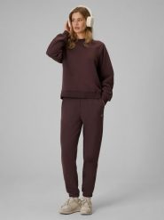 4F Spodnie dresowe joggery damskie - brązowe L. Brązowe spodnie dresowe damskie 4f, l, bez wzorów, z dresówki. Za 129.99 zł.