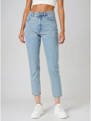 Monki Dżinsy - Slim fit - w kolorze błękitnym rozmiar: W26. Niebieskie jeansy damskie Monki, z podwyższonym stanem. Za 60.99 zł.