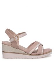 Clara Barson Sandały WS6253-04 Różowy. Czerwone sandały damskie Clara Barson, bez wzorów, z syntetyku, bez obcasa, na koturnie. Za 83.99 zł.