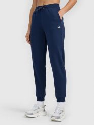 4F Spodnie dresowe w kolorze granatowym rozmiar: XS. Niebieskie spodnie dresowe damskie 4f, xs, bez wzorów, z dresówki. Za 65.85 zł.