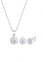 Elli PREMIUM Damski zestaw zawieszek solitaire kolczyki sztyfty z kryształami w srebrze próby 925 Sterling Silver Zestawy 1 ct. Szare kolczyki damskie Elli PREMIUM, srebrne, na sztyftcie. Za 390.39 zł.