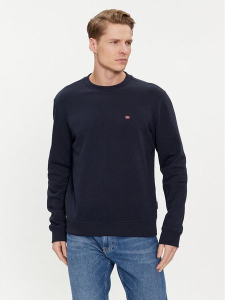 Napapijri Bluza Balis NP0A4H89 Granatowy Regular Fit. Niebieskie bluzy bez kaptura męskie Napapijri, l, z bawełny. Za 189.99 zł.