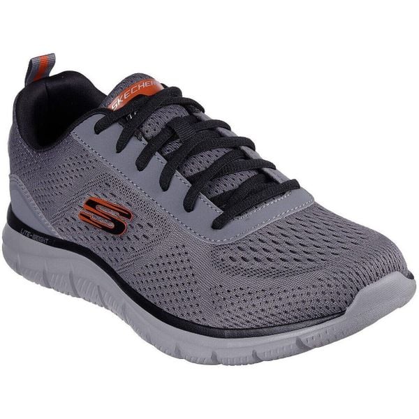 Buty sportowe męskie Skechers Track Leshur. Szare buty sportowe na co dzień męskie Skechers, z materiału, bez zapięcia, trekkingowe. Za 249.00 zł.