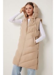 Happiness Istanbul Kamizelka pikowana w kolorze beżowym rozmiar: 38. Brązowe kamizelki damskie Happiness Istanbul. Za 108.99 zł.