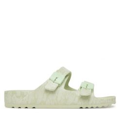 Klapki Scholl. Zielone klapki damskie Scholl, bez wzorów, bez obcasa. Za 184.99 zł.