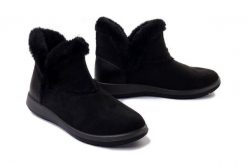 INBLU WG-22 014 czarny, botki damskie. Czarne botki damskie Inblu, na zimę, bez obcasa, bez zapięcia. Za 119.90 zł.