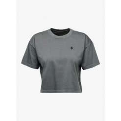 Koszulka bawełniana damska Black Diamond Diamond Crop SS Tee. Szare bluzki sportowe damskie Black Diamond, bez wzorów, z bawełny, bez ramiączek. Za 156.99 zł.