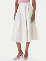 Rinascimento Spódnica trapezowa CFC0127694003 Écru Regular Fit. Białe spódniczki damskie RINASCIMENTO, l, bez wzorów, z syntetyku, trapezowe. Za 749.99 zł.