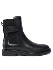 Tory Burch Sztyblety Double T Chelsea Boot 152831 Czarny. Czarne botki damskie Tory Burch, ze skóry, bez obcasa, na płaskiej podeszwie, bez zapięcia. Za 2,519.00 zł.