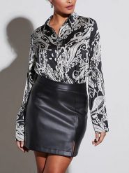 Milan Kiss Bluzka w kolorze czarno-kremowym rozmiar: L. Brązowe bluzki damskie Milan Kiss, l, bez wzorów, bez kołnierzyka, bez ramiączek. Za 130.99 zł.