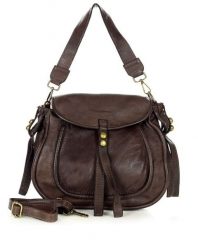 Saddle bag c. brązowy caffe Marco Mazzini v67e. Brązowe torby na laptopa damskie bez wzorów, z materiału. Za 599.00 zł.