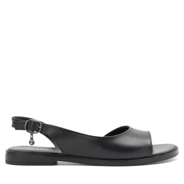 Sandały Lasocki. Czarne sandały damskie Lasocki, bez wzorów, bez obcasa, na płaskiej podeszwie. Za 169.99 zł.