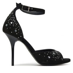 Sandały LOVE MOSCHINO. Czarne sandały damskie Love Moschino, bez wzorów, bez obcasa, na szpilce. Za 889.99 zł.