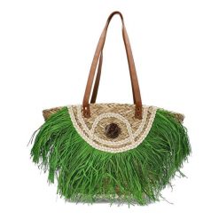 Zielona Torebka Damska Sca'Viola Stylowy Koszyk Boho. Zielone torebki klasyczne damskie Sca'viola, bez wzorów, z jeansu, bez dodatków. Za 249.00 zł.