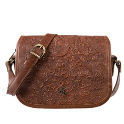 Torebka damska vintage z tłoczeniem Canaletto TD624s300t4. Brązowe torebki klasyczne damskie bez wzorów, ze skóry, z tłoczeniem, bez dodatków. Za 370.50 zł.