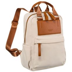 Plecak damski Peterson PTN JN-07 beżowy. Brązowe plecaki damskie Peterson, bez wzorów, z nylonu. Za 119.99 zł.