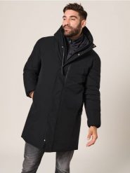 Kurtka - czarny. Czarne kurtki męskie Sinsay, l, bez wzorów, bez kaptura. Za 199.99 zł.
