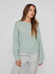 Vila Sweter w kolorze miętowym rozmiar: XL. Zielone swetry klasyczne damskie Vila, xl, bez kołnierzyka. Za 100.99 zł.