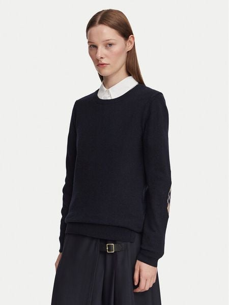 Barbour Sweter Pendle LKN1075NY91 Granatowy Regular Fit. Niebieskie swetry klasyczne damskie Barbour, z bawełny, bez kołnierzyka. Za 549.99 zł.