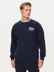Fila Bluza FAM0671 Granatowy Relaxed Fit. Niebieskie bluzy bez kaptura męskie Fila, m, z bawełny. Za 139.99 zł.