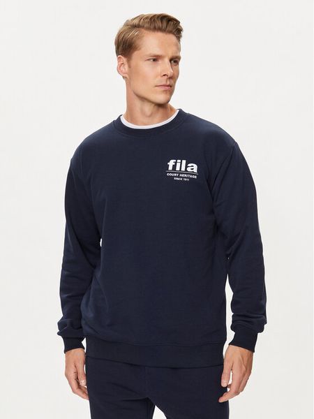 Fila Bluza FAM0671 Granatowy Relaxed Fit. Niebieskie bluzy bez kaptura męskie Fila, m, z bawełny. Za 139.99 zł.
