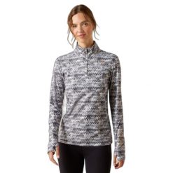 Damska koszulka jeździecka z zamkiem 1/4 Ariat Lowell 3.0. Białe t-shirty damskie Ariat, l, bez wzorów, z elastanu, bez kołnierzyka. Za 351.00 zł.