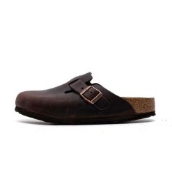 Kapcie Birkenstock Boston Damskie. Brązowe kapcie damskie Birkenstock, z materiału. Za 654.75 zł.