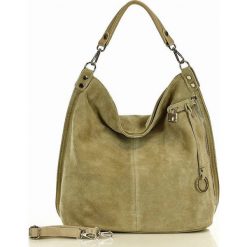 Worek skórzany shopper MARCO MAZZINI nubuk beżowy s92bb. Brązowe shopper bag damskie bez wzorów, z nubiku, na ramię, duże, bez dodatków. Za 379.05 zł.