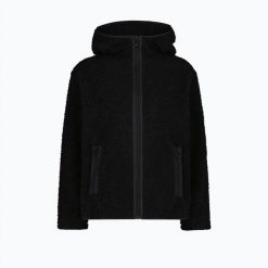 Płaszcz damski CMP 36P2916 Long Teddy. Czarne płaszcze damskie CMP, bez wzorów, z materiału. Za 349.99 zł.