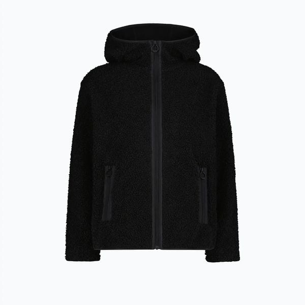 Płaszcz damski CMP 36P2916 Long Teddy. Czarne płaszcze damskie CMP, bez wzorów, z materiału. Za 349.99 zł.