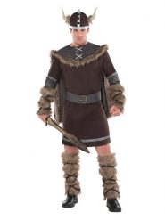 Amscan 5-częściowy kostium "Viking Warrior" w kolorze brązowym rozmiar: L/XL. Brązowe stroje jednoczęściowe damskie AMSCAN, l, z aplikacjami. Za 220.12 zł.