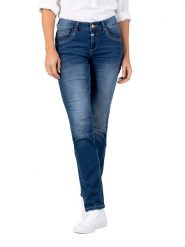 Timezone Dżinsy "Tahila" - Slim fit - w kolorze niebieskim rozmiar: W27/L34. Niebieskie jeansy damskie Timezone. Za 118.56 zł.