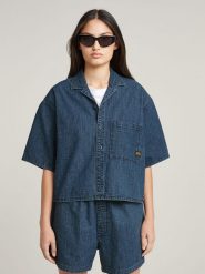 G-Star Koszula dżinsowa w kolorze granatowym rozmiar: XL. Niebieskie koszule damskie G-Star, xl, bez wzorów, z bawełny, retro, bez kołnierzyka, bez ramiączek. Za 170.47 zł.