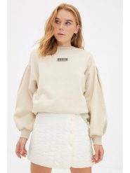 Trendyol Bluza w kolorze beżowym rozmiar: S. Brązowe bluzy bez kaptura damskie Trendyol, s, z bawełny. Za 70.24 zł.