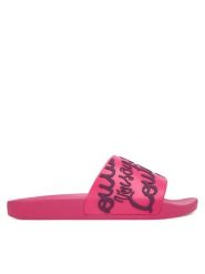 Versace Jeans Couture Klapki 79VA3SQ1 Różowy. Czerwone klapki damskie Versace Jeans Couture, bez wzorów, z jeansu, bez obcasa. Za 249.99 zł.
