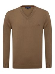SIR RAYMOND TAILOR Sweter "Los Angeles" w kolorze khaki rozmiar: XXL. Brązowe swetry męskie Sir Raymond Tailor, xxl, z aplikacjami, z bawełny, bez kołnierzyka. Za 131.43 zł.