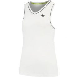 Koszulka sportowa damska Dunlop Club Tank Top. Białe bluzki sportowe damskie Dunlop, bez wzorów, bez ramiączek. Za 129.99 zł.