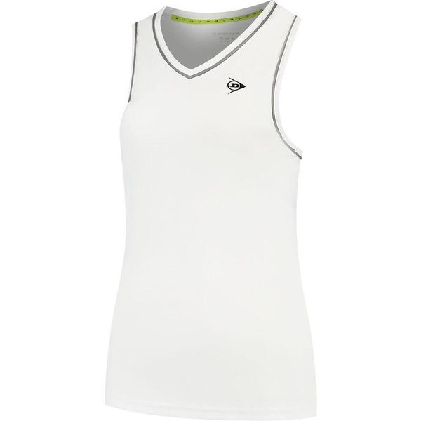 Koszulka sportowa damska Dunlop Club Tank Top. Białe bluzki sportowe damskie Dunlop, bez kołnierzyka, bez ramiączek. Za 129.99 zł.