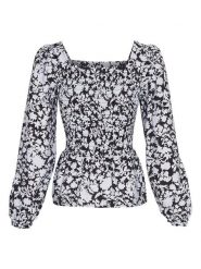 MOSS COPENHAGEN Bluzka "Della Ladonna" w kolorze czarno-białym rozmiar: S. Czarne bluzki damskie MOSS COPENHAGEN, s, bez wzorów, bez kołnierzyka, bez ramiączek. Za 105.14 zł.