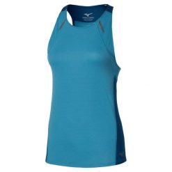Damski tank top Mizuno Active Dry. Niebieskie topy sportowe damskie Mizuno, s, bez wzorów, z materiału, bez ramiączek. Za 230.75 zł.